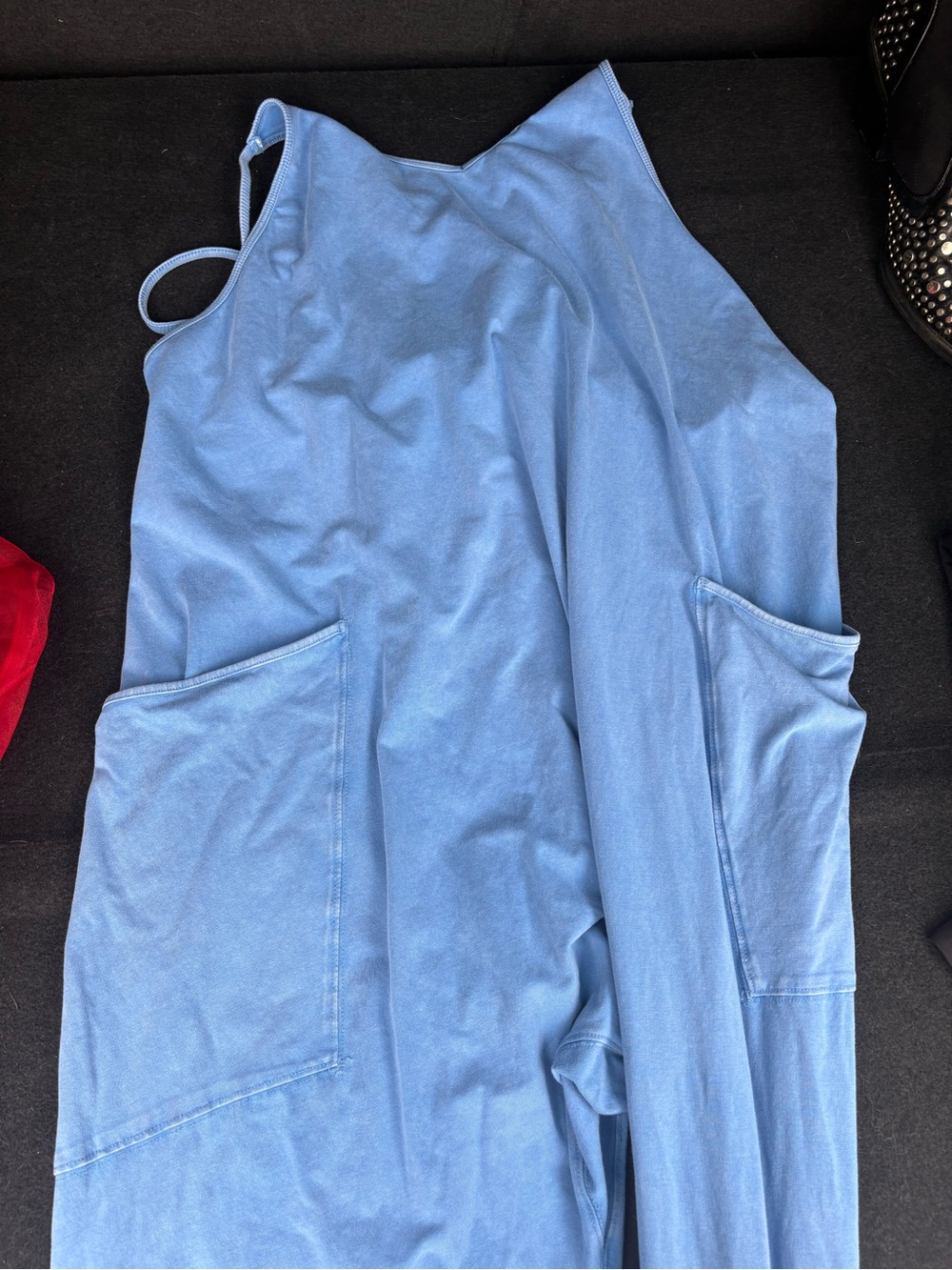 Free People Sky Blue Relaxed Jumpsuit with Pockets
